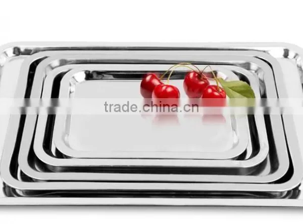 Rectangular Metal Stainless Steel Food Tray / Dinner Tray for Sale photo-2