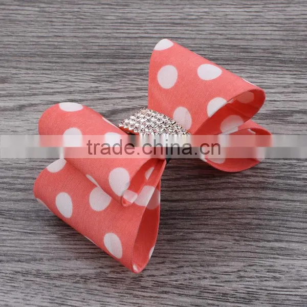 Plastic Bow Flower Clip Wtih Rhinestone Center for Kids Hair Accessories photo-6