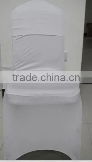 White Banquet Spandex Chair Cover With Organza Chair Cap Sash for Wedding Decoration photo-4