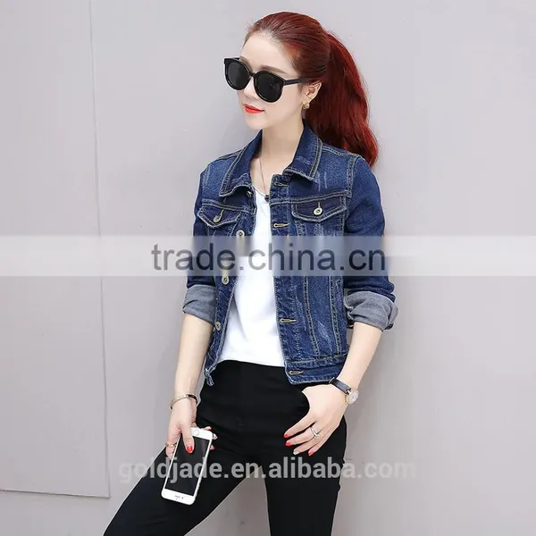 Wholesale Clothing Women's Coat Fashion Winter Jacket Long Sleeve Woman Denim Jacket photo-4