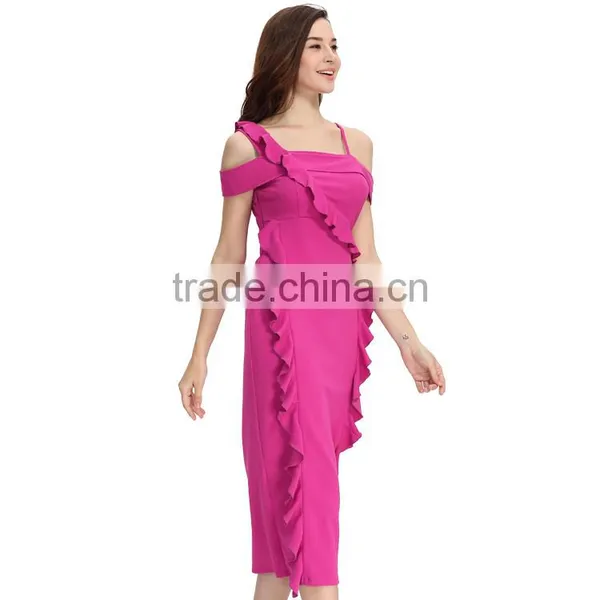 2017 Designer One Piece New Style Women's Party Evening Long Chiffon Dress photo-4