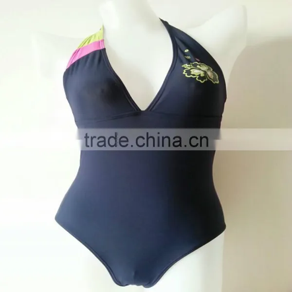 Top Quality One Piece Design Dark Blue Sexy Women Swimwear photo-2