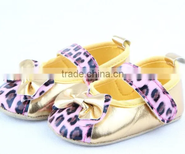 2014 Fashion New Arrival Baby Girls Leopard Leather Shoe Brand New Baby Girls Leather Shoes photo-5