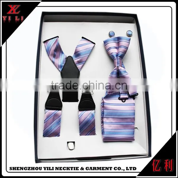 Hight Quality Wedding Gift Polyester Woven Suspender Set photo-2