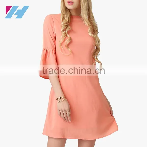 Summer Latest Women's Fashion Apparel Trends Slim Fit Bell Sleeve Dress photo-2