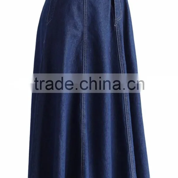 100%Cotton Belt Loops Waist Sexy Jean Skirt Women A-line Denim Skirt 2016 photo-2
