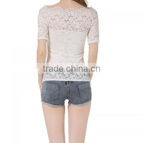 2017 Women Sexy Tight New Style Lace Latest Blouse Styles photo-6