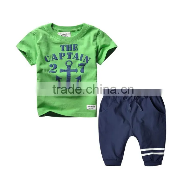 Wholesale Summer Cotton Printing Boys Kids Clothes Clothing Set photo-6