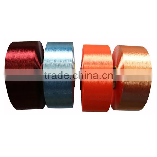 Huilong POY 500D Yarn Colored for Making Polyester 300D/96F Colored DTY Yarn , SD, ,DOPE DYED AA Grade