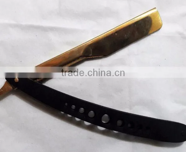 Barber Shaving Razor With Gold Blade With Balck Handle photo-2