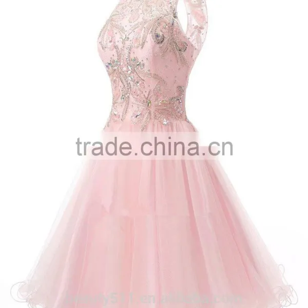 New Style Custom Made Elegant A-line Scalloped Backle Lace Short Evening Dress Prom Dresses ED644 photo-2