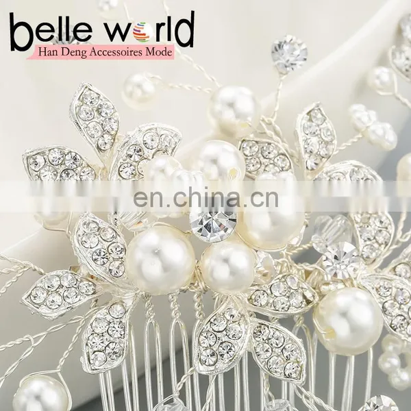 Bride Pearl Floral Hair Accessories Hair Fork Decoration Wedding photo-2