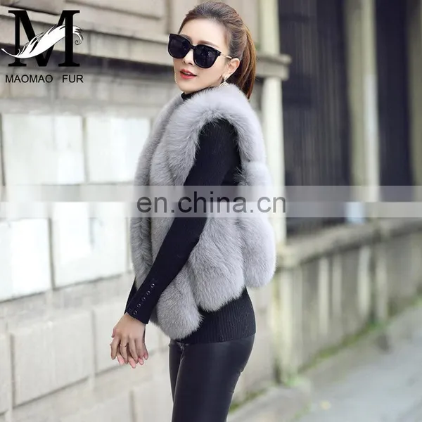 2014 Europe and America New Design Fox Fur Vest Fashion Women Fox Fur Vest photo-3