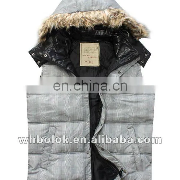 Mens Vest Quilted Waistcoat With Detachable Collar Winter Vest