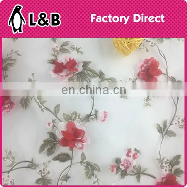 Wholesale New Popular 3D Flower Print Organza Fabric photo-3
