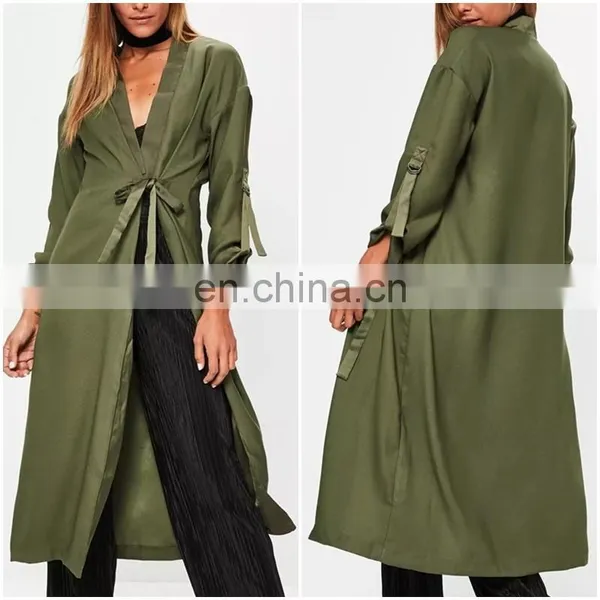Hotsales Nice Army Green Fashion Pant Design Coat for Ladies Long Style Coats Parka photo-6