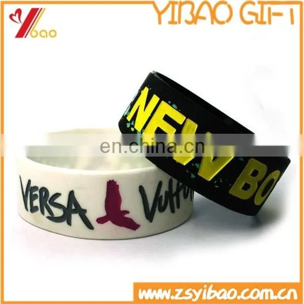 2017 Custom Cheap Debossed / Embossed / Print Fashion Sport Black Silicone Bracelets photo-2