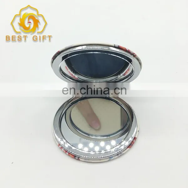 Customized Printing Mini Folding Leather Makeup Mirrors photo-4