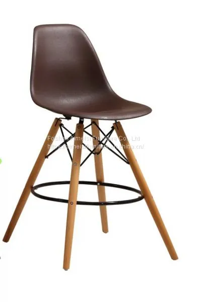 Cheap Living Room Furniture Wooden Legs Use PP Seat Bar Chair photo-4
