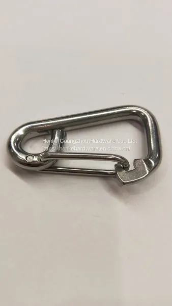 Stainless Steel Marine Safety Carabiner Spring Snap Hook With Eye