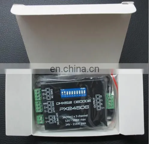 DC12V 24V 3Channels Decoder Driver RGB Amplifier DMX 512 PX24506 Led Strip Light Controller photo-7