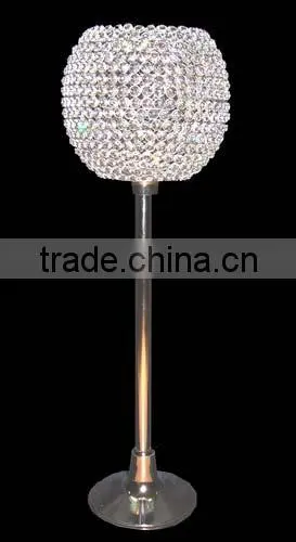 Crystal Ball Centerpiece Wedding Gold Candelabra, Gold Wedding Candle Holder photo-6