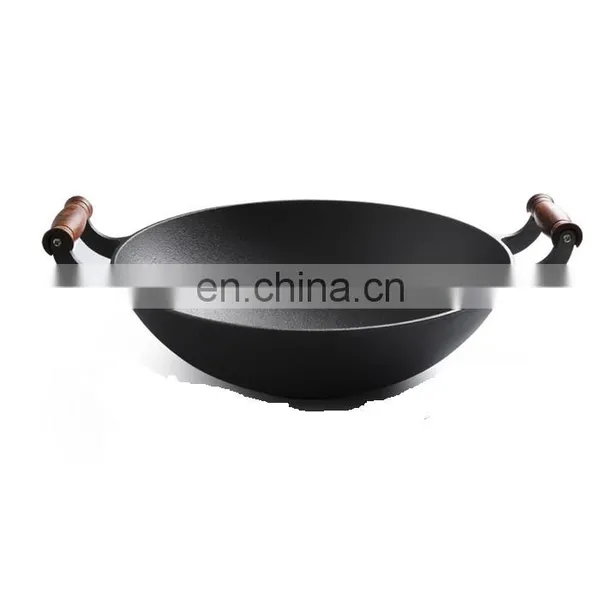 Non-stick Restaurant Cooking Cast Iron Chinese Wok photo-3