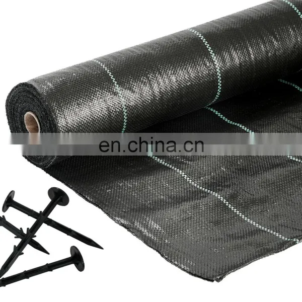 Landscape Ground Cover Heavy PP Woven Weed Barrier,Soil Erosion Control and UV Stabilized, Plastic Mulch Weed Block