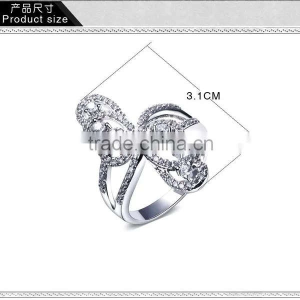 Beautiful Butterfly Shape Party Jewelry Platinum Plated Brass Jewelry Women CZ Ring photo-6