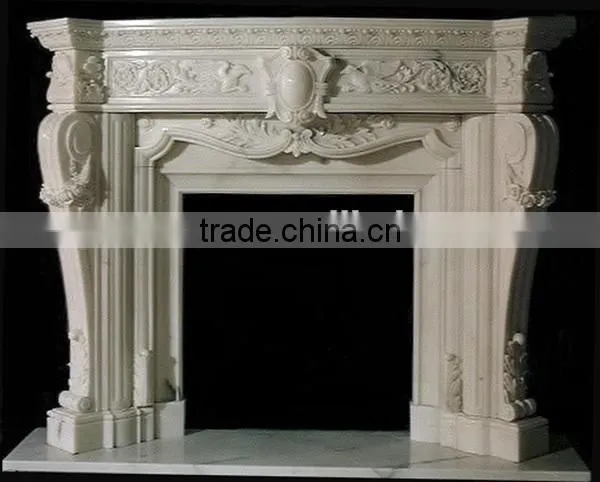 Antique Indoor Marble Beige Fireplaces photo-3