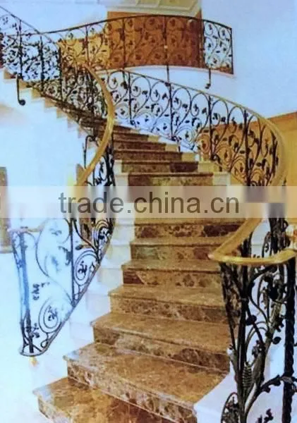 Interior Cheap Polished Light Brown Marble Stone Risers & Stairs photo-2