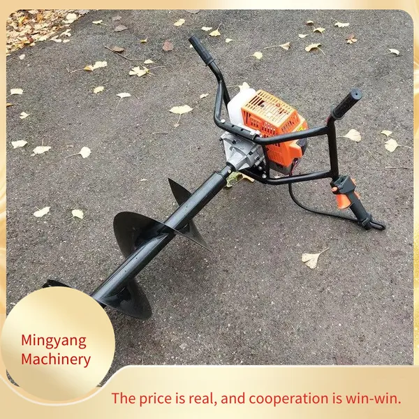 Single - Person Operated Hand - Held Earth Drill, Single - Wheel Support Pit - Digging Machine, High - Power Agricultural Tree - Planting Hole - Drilling Machine photo-2
