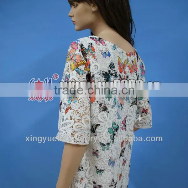 Xingyu Embroidery Factory Butterfly Full Embroidery African Fabric Lace for Evening Wedding Dress photo-4