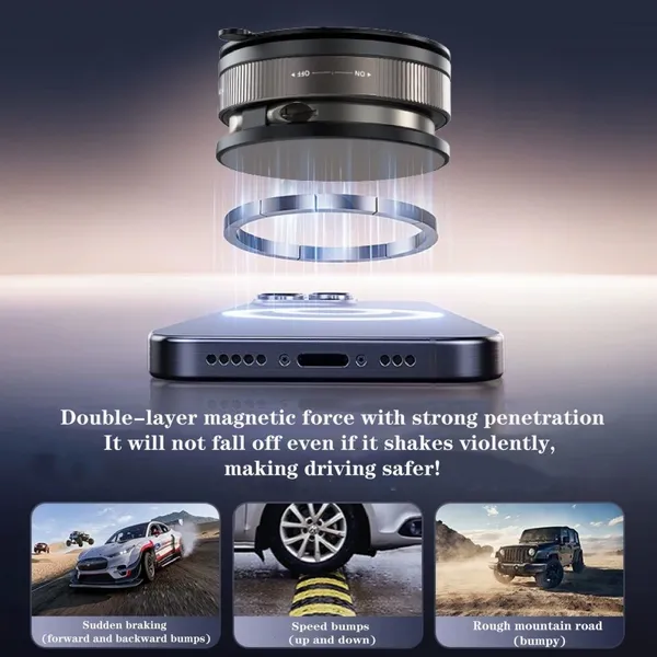 Vacuum Magnetic Phone Holder Twist-Lock Suction Foldable Ring Stand Car Mount photo-5
