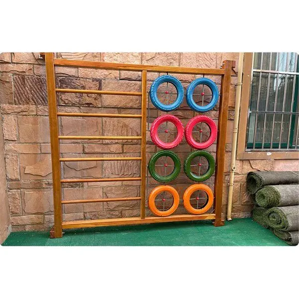 Outdoor Climbing Frame, Large-scale Combined Slide for Kindergartens, Wooden Drill-through Swing and Suspension Bridge for Sensory Integration Training photo-4