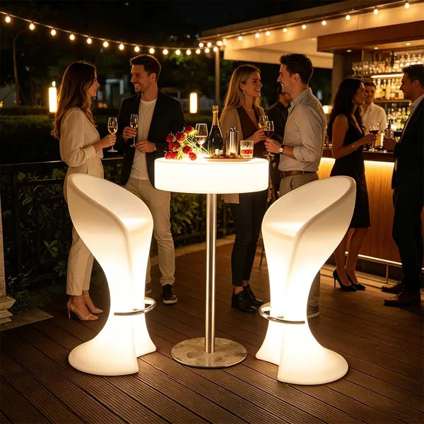 Modern Home Bar Rotomolding LED Bar Chair-Waterproof Portable Outdoor Event Party Club RGB 16-color Changing LED Illumination photo-3