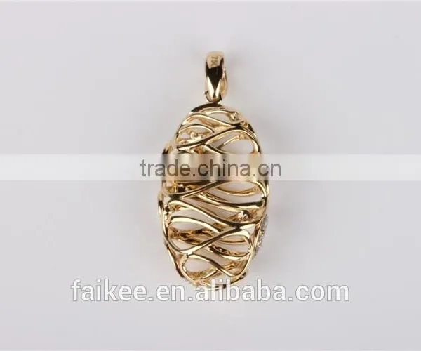 2015 New Design Fashion Jewelry 18K Rose Gold Diamond Leaf Pendants Micro Set photo-2