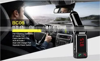 BC06 On-board Mp3 Bluetooth Hands-free Phone Car Charger USB FM Transmitters Double USB Interface2015 photo-5