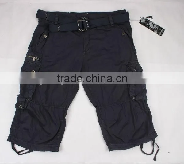 Men's Washed Cargo Shorts With Waistband in Stock Jeans photo-2