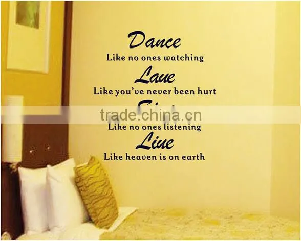 2016 ColorfulHall 100x150cm Handcraft Dancing Like no One is Watching Wall Decals Life Motto Dance Love Removable Wall Sticker photo-5