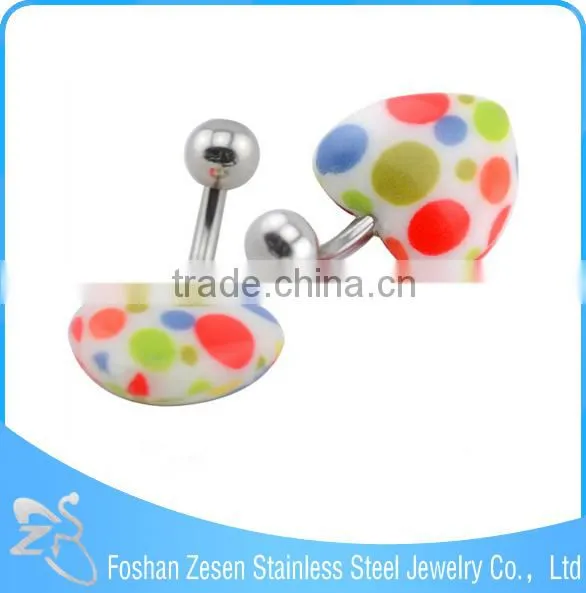 Fancy Lady Girl Resin Heart Shape Belly Ring Barbells Piercing photo-5
