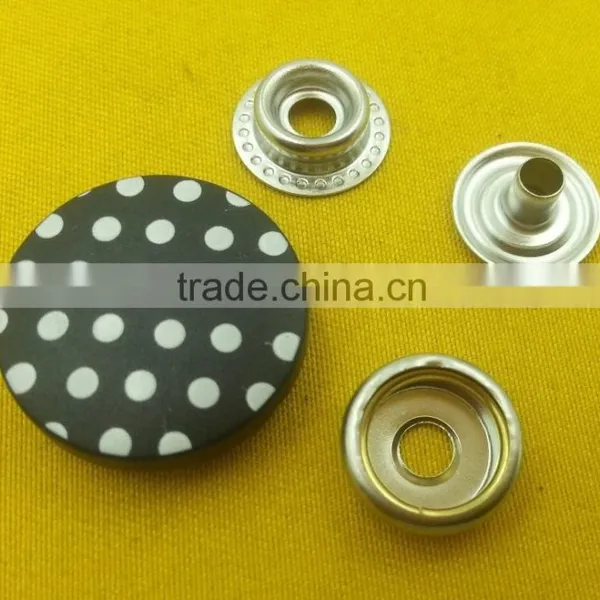 23mm Nylon Cap With White Dot Printed Snap Press Button For Jackets -- PA2179 photo-2