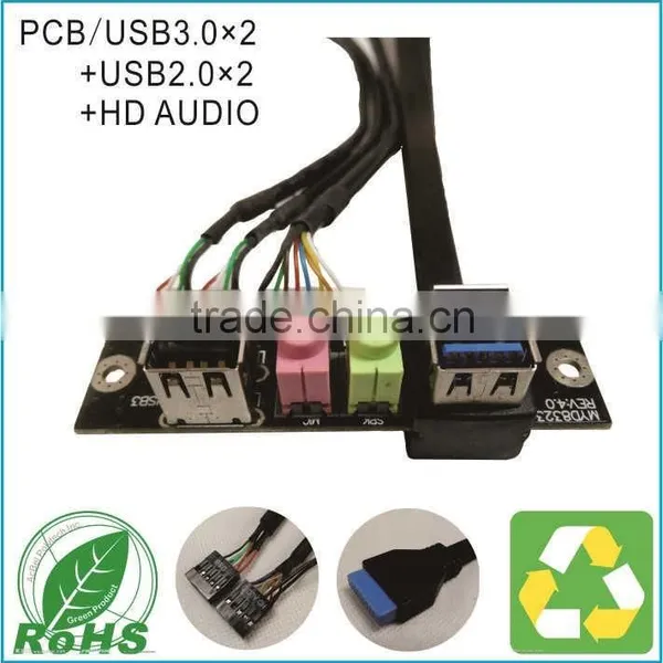 USB2.0 + 3.0 Audio Port Mic Earphone PC Computer Case Front Panel Replace Cable photo-2