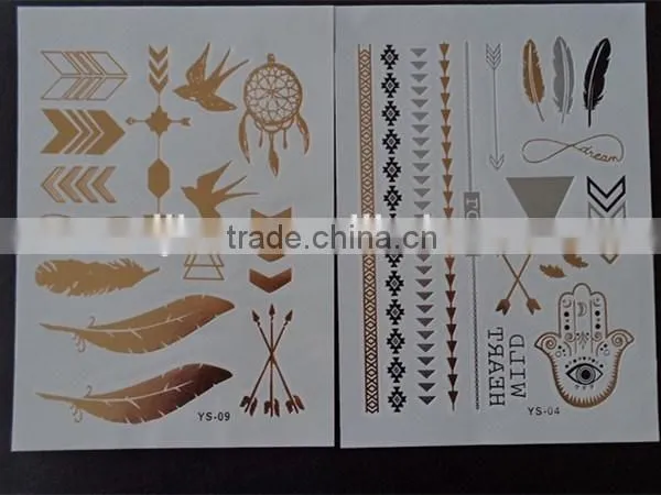 Jewelry Tattoo Flash Tattoos Newest Temporary Gold Silver Tattoos 15*20CM photo-3