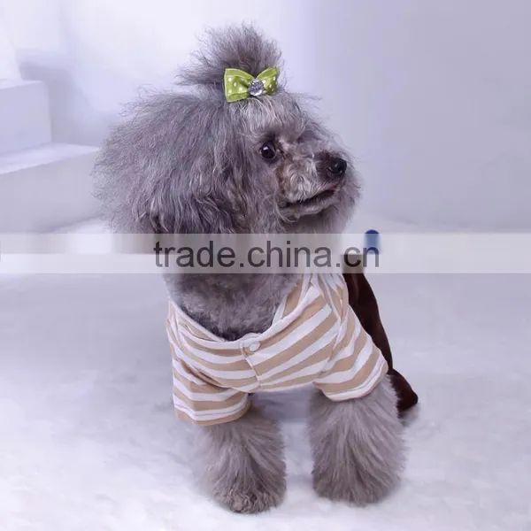 Brown Stripes Cotton + Velvet Spring Dog Leisure Sports Clothes With Four-legs photo-2