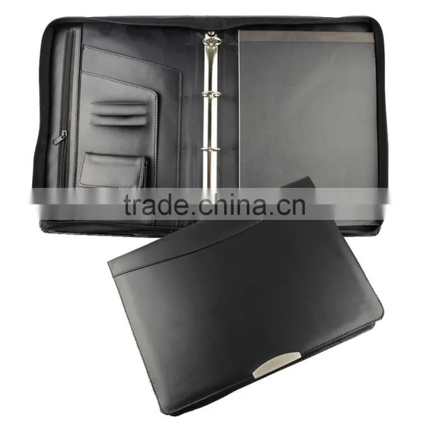 2016 Zipper 4ring Leather Conference Binder With Notepad photo-3