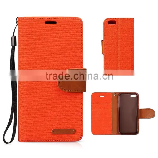 New Superior Quality Canvas and PU Cell Phone Wallet Case photo-2