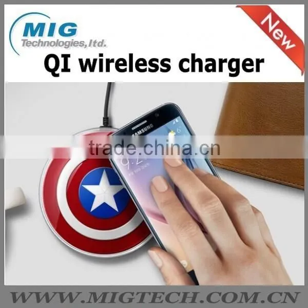 For Samsung S6 Edge QI Wireless Charger, for Samsung S6 Edge Avengers Edition Wireless Charging Pad Captain America Shield photo-4