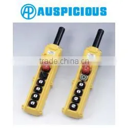 HS831 Hoist Waterproof Push Button Pendant Switch with Emergency Stop & 2 Position Selector Single Speed