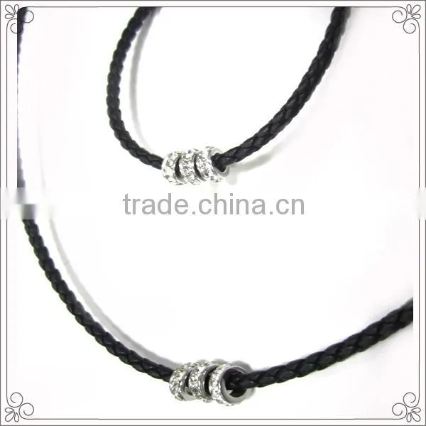 Steel Clasp Bridal Crystal Jewelry Set With Genuine Leather photo-5